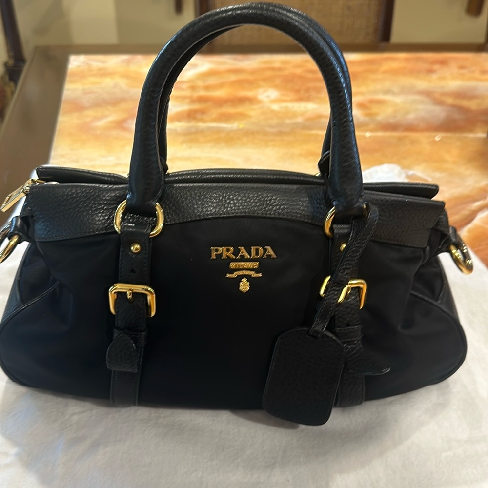 Prada nylon and leather bag